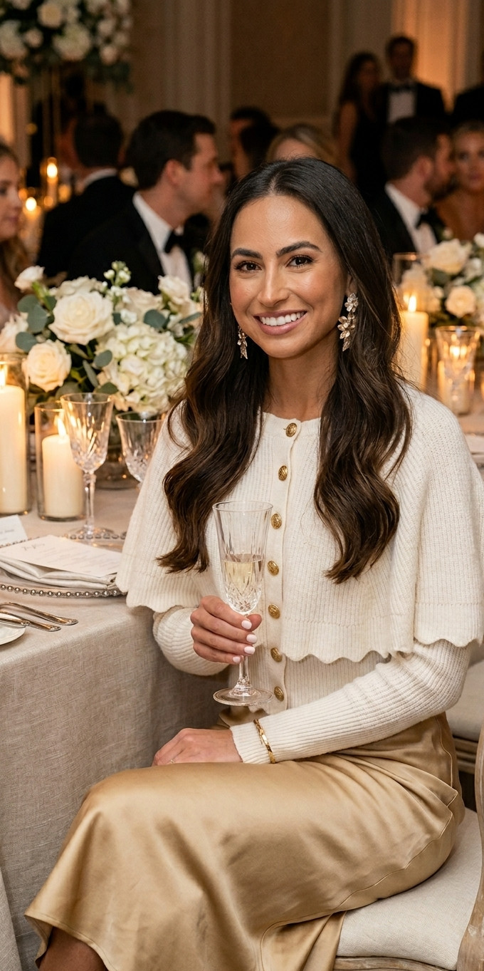 The dreamiest quiet luxury inspired evening look 🤍 This cream knit + satin skirt combo feels timeless, feminine, and effortlessly elevated for weddings, formal dinners, champagne nights, and elegant events.

Such a classy neutral outfit that looks SO expensive ✨

Linked my exact look in LTK.

#ltkstyle #quietluxury #oldmoneyaesthetic #weddinggueststyle #neutralfashion #femininefashion #softluxury #elegantoutfit #luxuryfashion #classystyle 

 