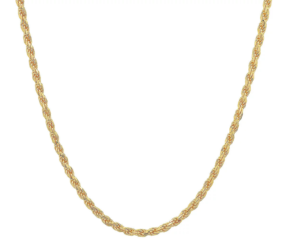 Silver Style Rope Chain, 14K Gold Plated | QVC