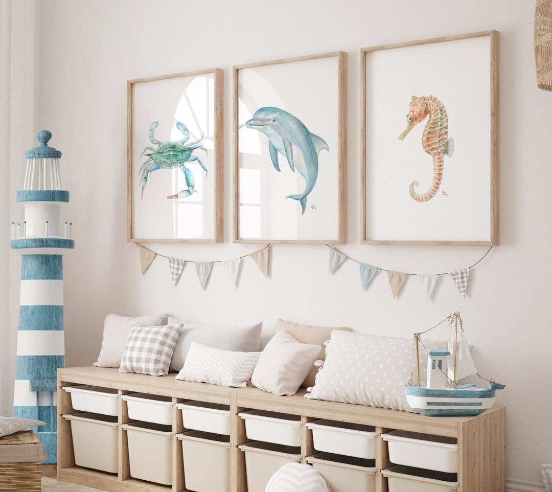 Ocean Nursery Decor, Beach Nursery Decor, Ocean Nursery Prints, Beach Nursery Art, Sea Nursery, S... | Etsy (US)