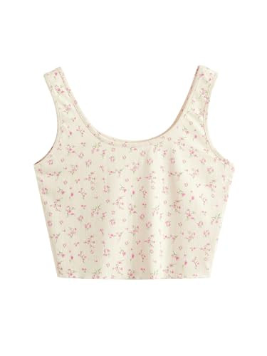 SweatyRocks Women's Casual Summer Floral Print Sleeveless Stretch Crop Tank Top | Amazon (US)