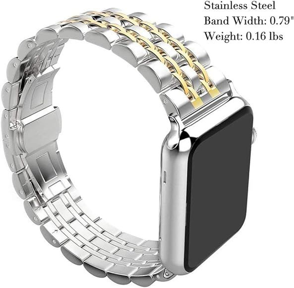 PUGO TOP Replacement for Apple Watch Band 38mm 40mm 42mm 44mm Stainless Steel Metal Iwatch Iphone Wa | Amazon (US)
