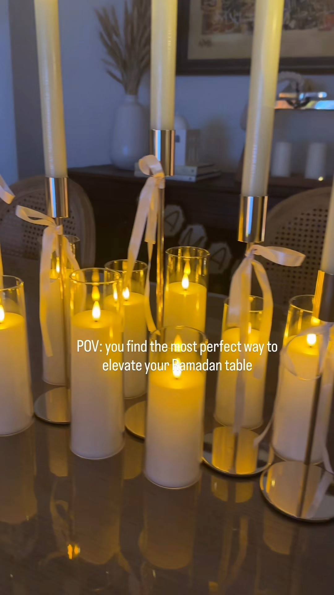 Ramadan Table Decor ⭐️🌙

You will love these battery powered 🕯️. Remote controlled, pre-set timer, and the best part they flicker like real candles✨

#ramadandecor #ramadan #tableinspo #ramadandecorations #torontoinfluencer 

ramadan decoration|table decoration for ramadan|iftar table setup|toronto influencer| ramadan decor|ramadan kareem

#LTKcanada #LTKhome
