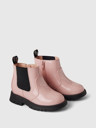 babyGap Vegan Patent Leather Chelsea Boots | Gap (CA)