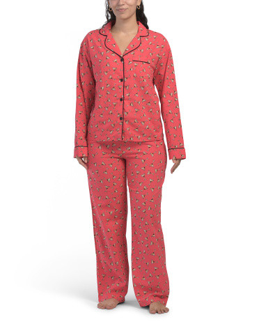 2Pc Expresso Martini Pajama Set For Women, Cotton | TJ Maxx