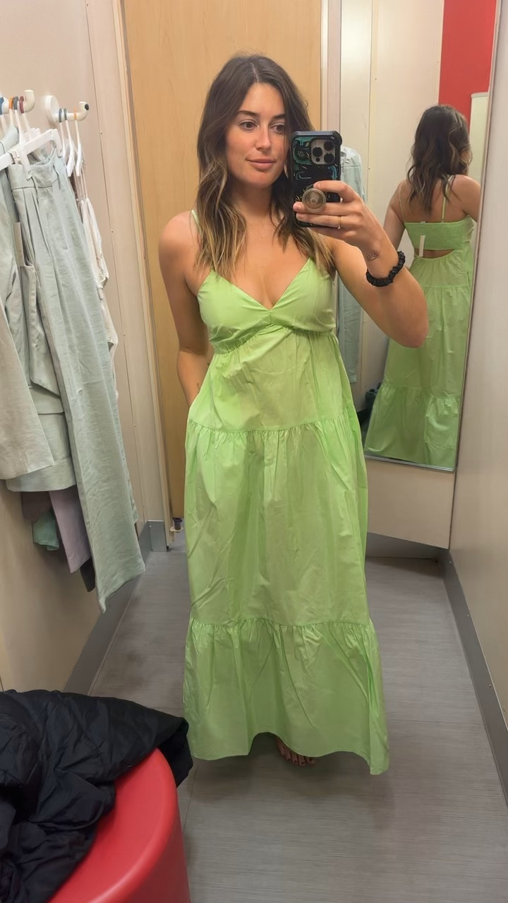 Obsessed with this dress from Target! Loving this for spring but also think it will look so good with a summer tan ☀️ // green midi dress maxi dress vacation travel 

#LTKfindsunder50 #LTKSeasonal #LTKtravel