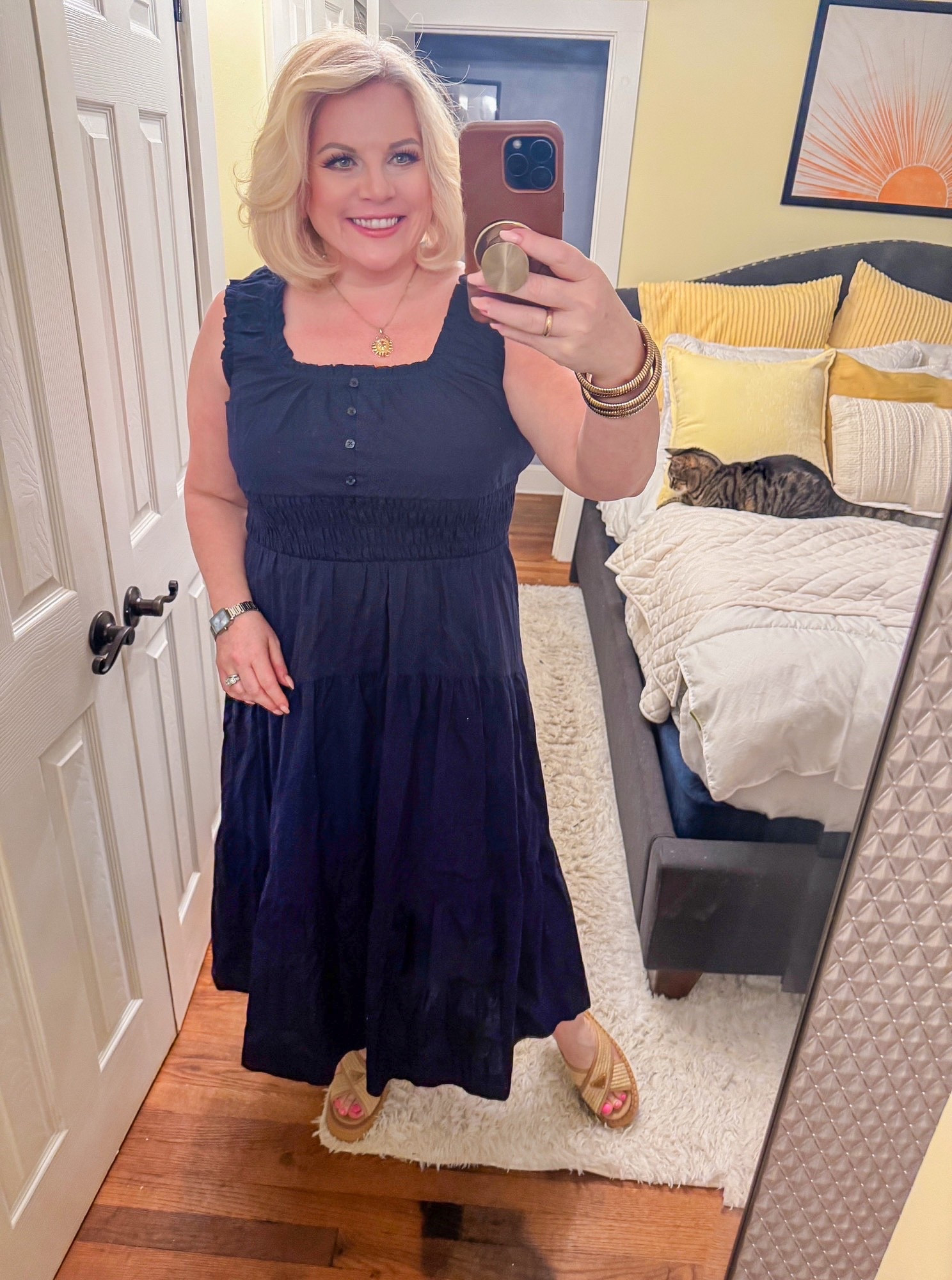 If you are looking for an Easter dress or for any upcoming event, you should get yourself to Target.
They have so many fabulous spring/summer dresses.
I LOVE how Target is shifting back to NATURAL materials. This dress is 100% cotton.
Smocked Maxi Empire Waist Dress . Made with lightweight poplin fabric, this 100% cotton maxi-length dress features a smocked empire waist, a button closure and wide shoulder straps for comfort and support. The tiered design gives dimension, while the subtle ruffle details keep it playful. Perfect for brunch, parties, errands and more, pair it with sandals or wedges and you're out the door with both ease and style.

Affordable fashion, maxi dress, spring dresses, workwear, casual clothing 

#LTKgrwm #LTKSeasonal #LTKootd