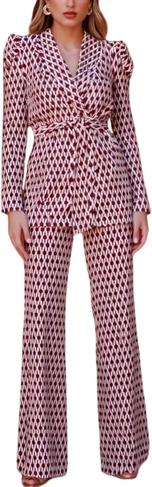 SheKiss Casual Pantsuits for Women Dressy Two Piece Business Set Oversized Blazer Professional Cl... | Amazon (US)