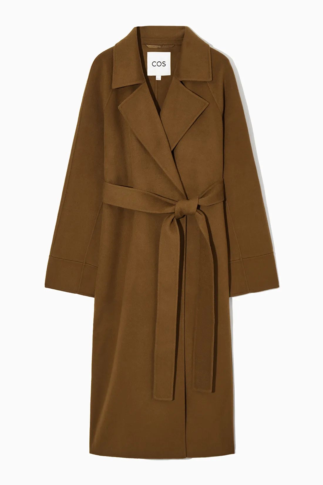 BELTED DOUBLE-FACED WOOL COAT - Brown - Coats - COS | COS (US)