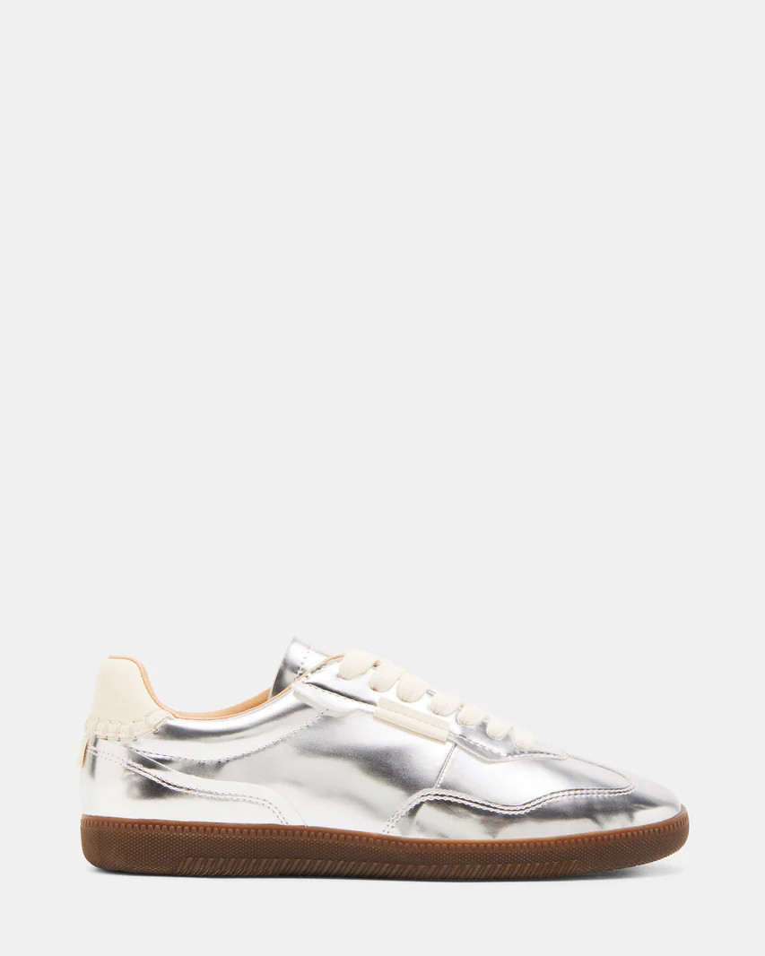 EMPORIA Silver Low-Top Lace-Up Sneakers | Women's Sneakers | Steve Madden (US)