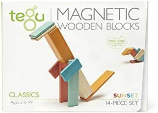 14 Piece Tegu Magnetic Wooden Block Set, Sunset | Amazon (US)