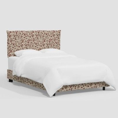 Queen Larkmont French Seam Bed Marguerite Floral Maroon - Threshold™ designed with Studio McGee | Target