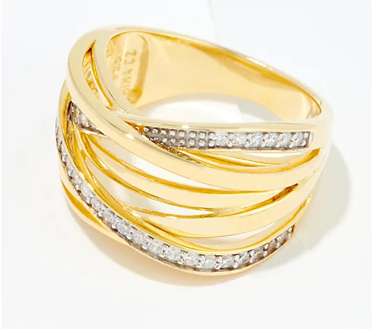 Diamonique 35th Anniversary Highway Twist Ring, Sterling Silver | QVC