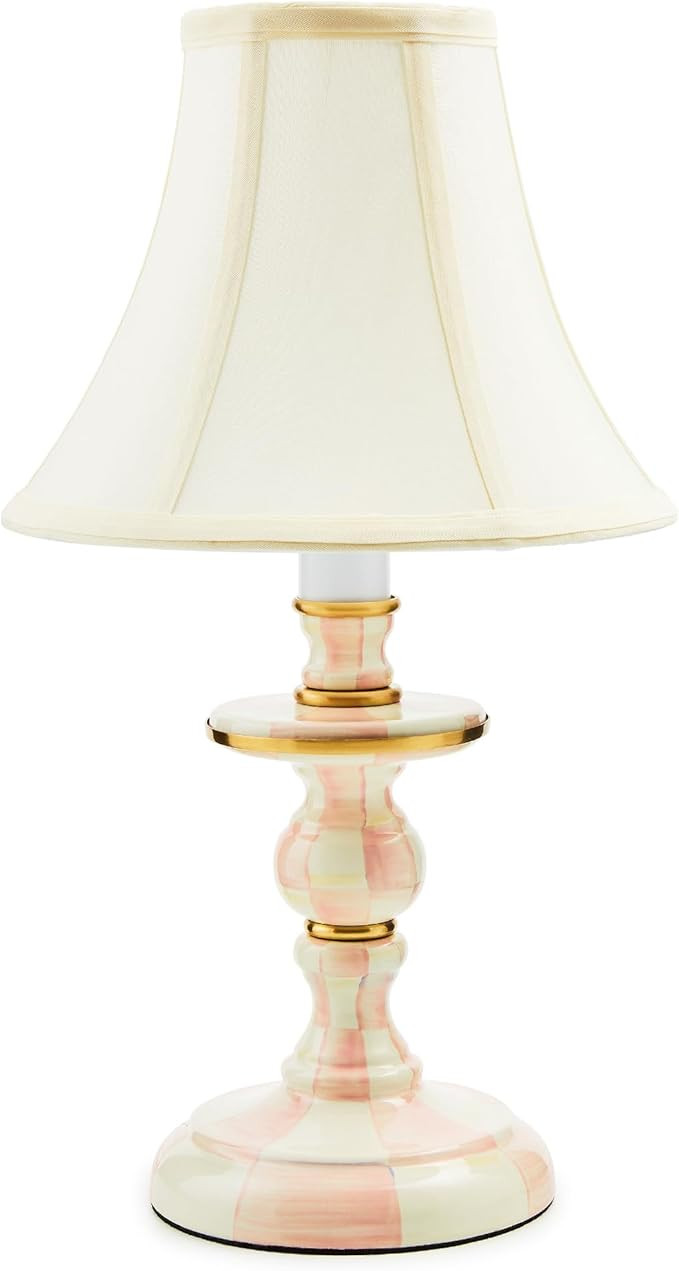 MACKENZIE-CHILDS Candlestick Lamp, Decorative Lamp for Living Room or Bedroom, Pink-and-White Ros... | Amazon (US)