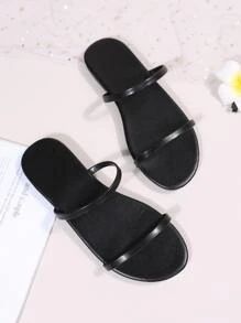 Minimalist Two Part Slide Sandals | SHEIN