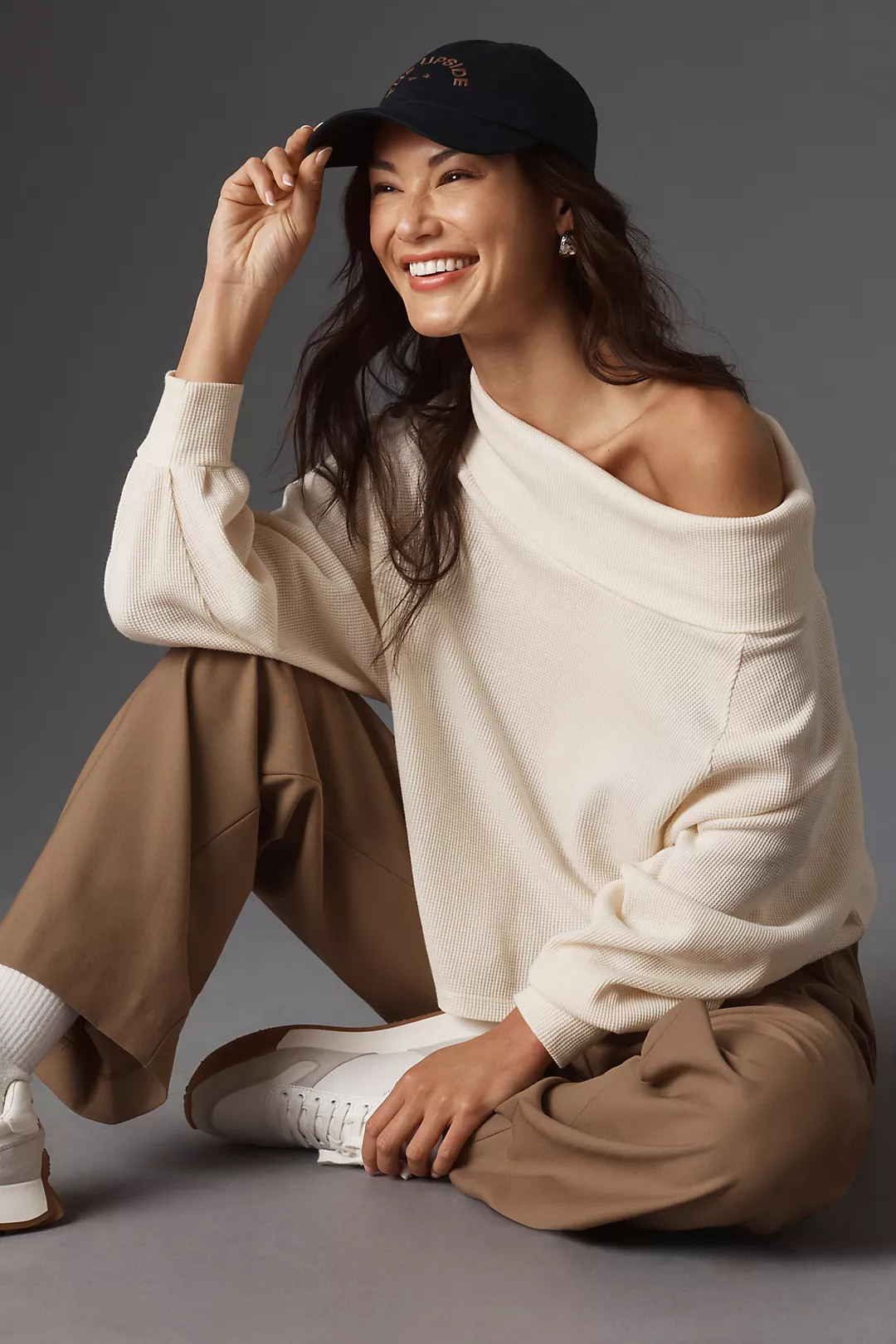 Pilcro Long-Sleeve Slouchy Cowl-Neck Top | Anthropologie (US)