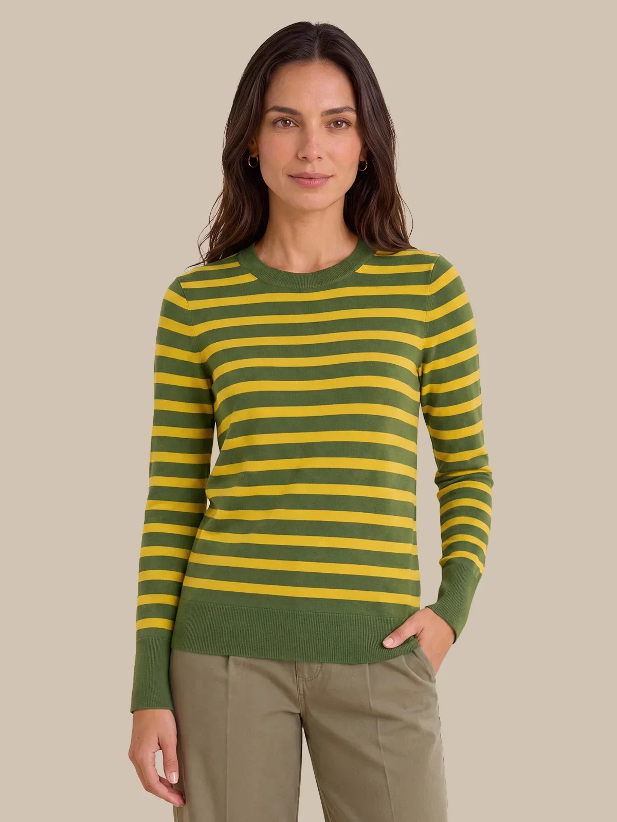 89th & Madison Stripe Crewneck Long Sleeve Pullover | 89th + Madison