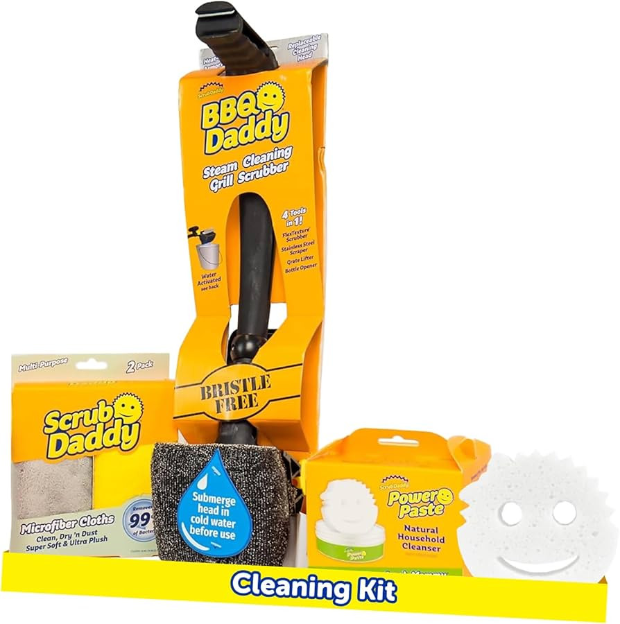 Scrub Daddy Household Cleaning + BBQ Bundle - BBQ Daddy Bristle Free Grill Brush - 2 Microfiber C... | Amazon (US)