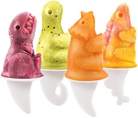 Tovolo Dino Ice Pop Molds, Flexible Silicone, Easily-Removable, Dishwasher Safe, Set of 4 Popsicl... | Amazon (US)