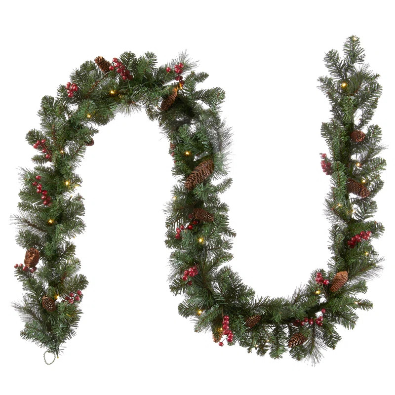 Crestwood 10'' in. Lighted Faux Garland | Wayfair North America