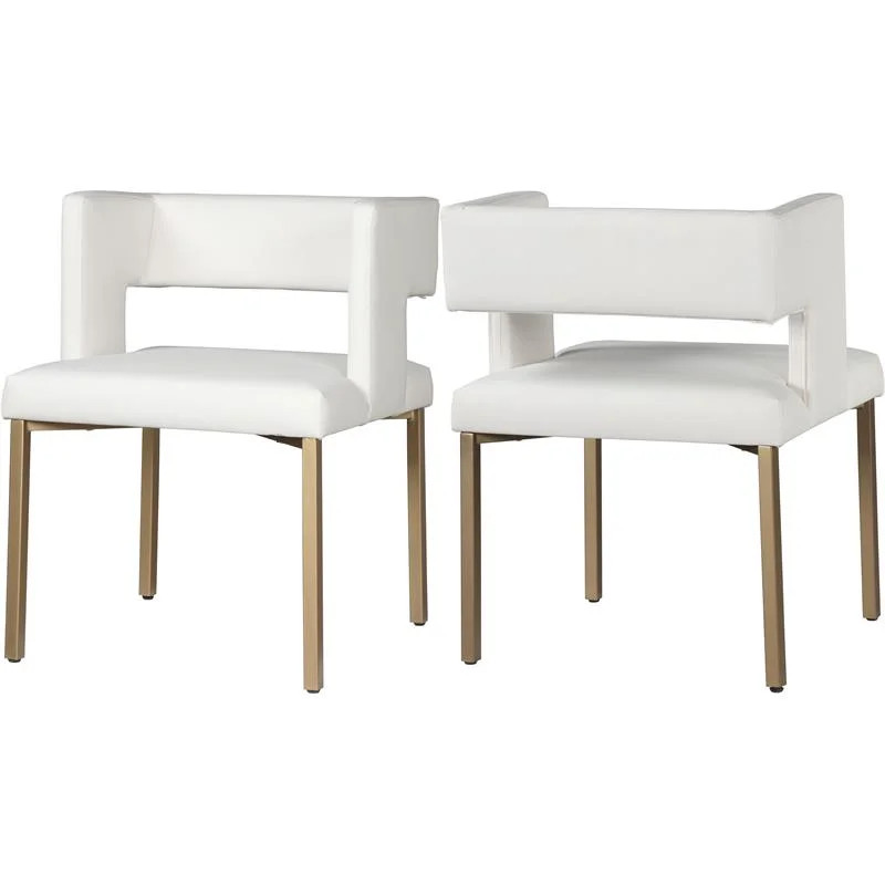 Meridian Furniture Caleb White Faux Leather Dining Chair (Set of 2) | Walmart (US)