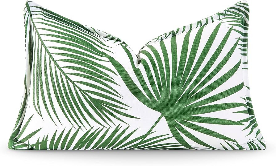 Hofdeco Premium Coastal Patio Indoor Outdoor Lumbar Pillow Cover Only, 12"x20" Water Resistant fo... | Amazon (US)