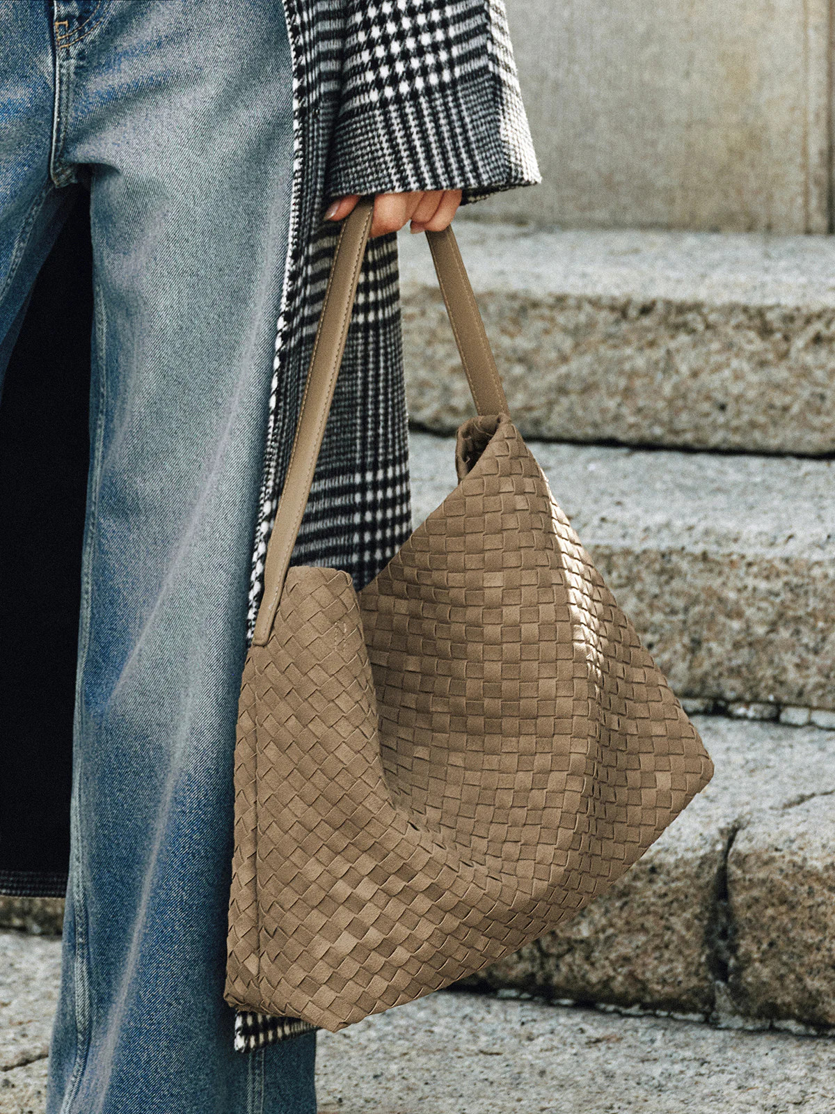 Woven Textured Tote Bag | Commense
