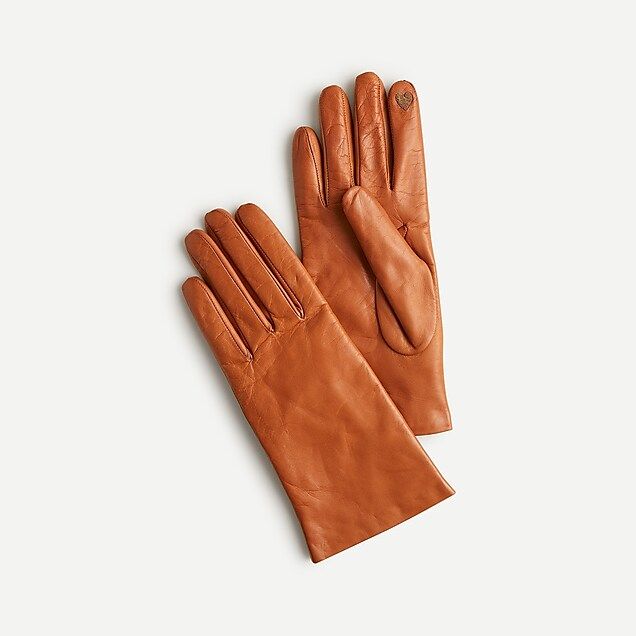 Cashmere-lined leather tech gloves | J.Crew US