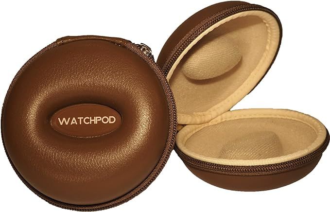 WATCHPOD Travel Watch Case, Single Watch Box w/Zipper for Storage, Cushioned Round and Portable, ... | Amazon (US)