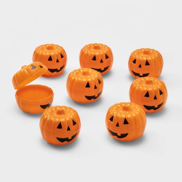 8ct Orange Printed Scavenger Hunt Halloween Fillable Pumpkins - Hyde & EEK! Boutique™ | Target