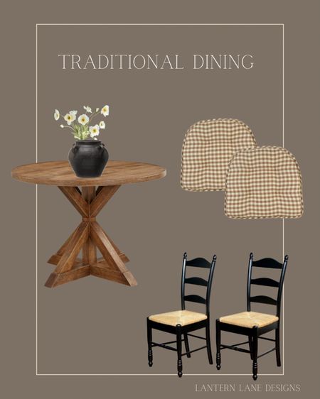 Traditional dining room decor, round dining table, pedestal round dining table, round kitchen table, ladder back chairs, granny chic decor 

#LTKSpringSale #LTKsalealert #LTKhome