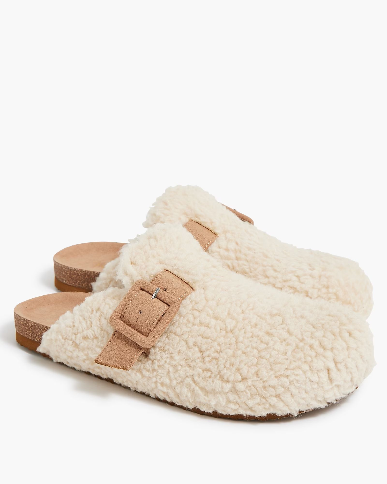Sherpa buckle clog slippers | J.Crew Factory
