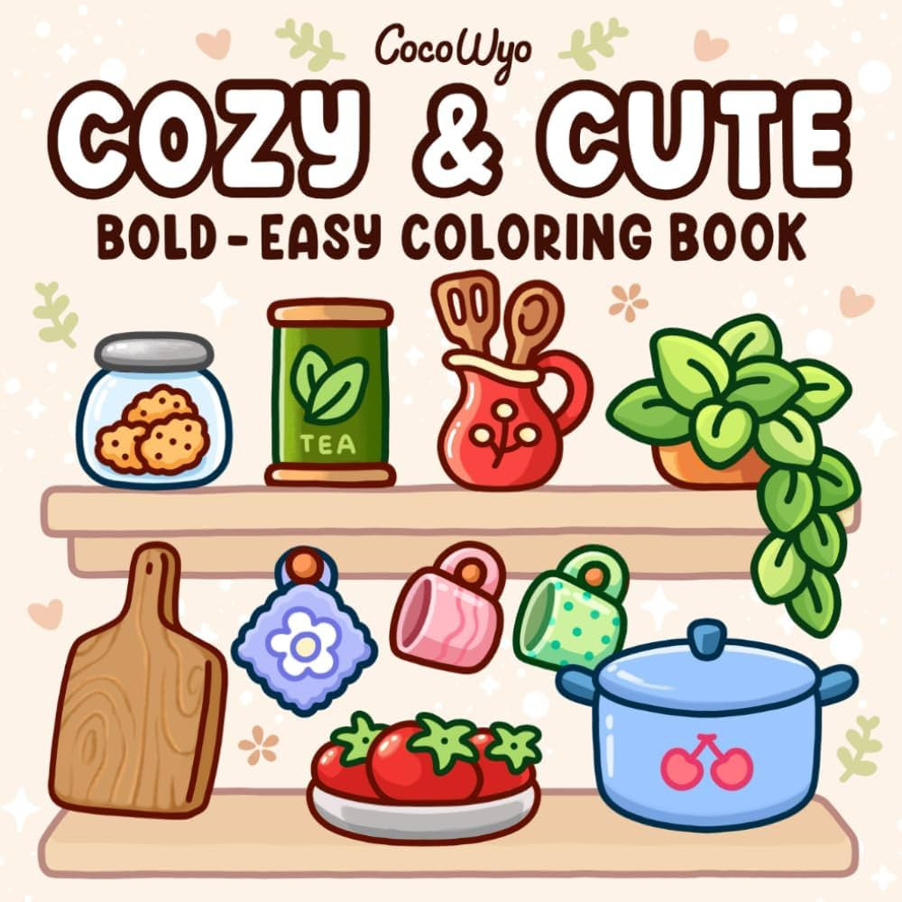 Cozy & Cute: Coloring Book for Adults and Teens, Bold and Easy Designs for Relaxation with Hygge ... | Amazon (US)