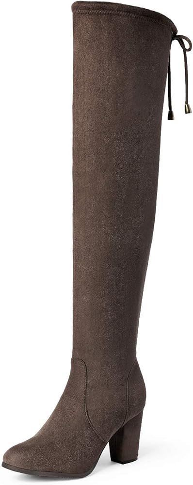 DREAM PAIRS Women's Thigh High Fashion Boots Over The Knee Block Heel Boots | Amazon (US)