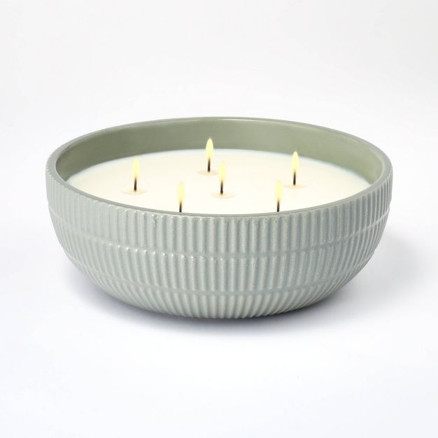 55oz Large Ceramic Nutmeg &#38; Amber Candle Gray - Threshold&#8482; designed with Studio McGee | Target