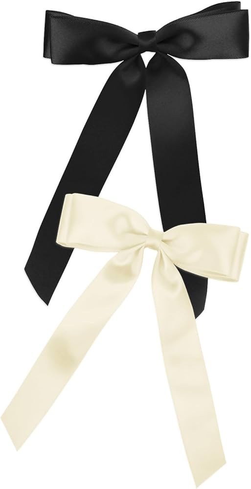 Hair Bow Hair Clips, Christmas Bows Hair Clips for Women, Cream Bow, Black Bow for Hair,Beige Bla... | Amazon (US)