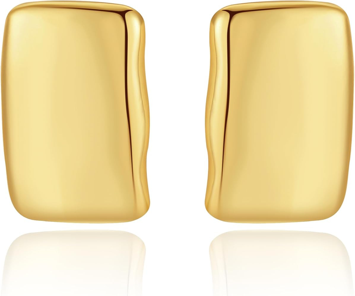 Gold Geometric Earrings for Women, Chunky Gold Dangle Earrings Trendy Vintage Statement Earrings ... | Amazon (US)