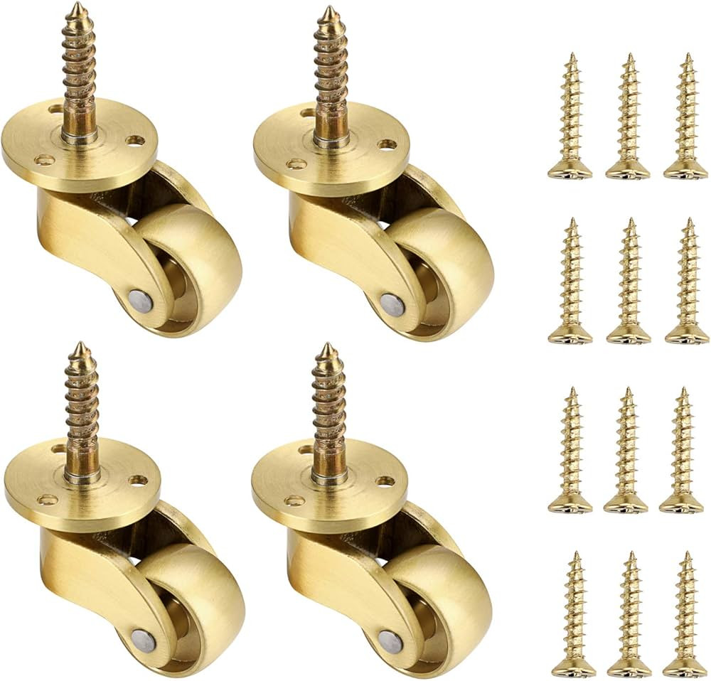 OwnMy 4PCS Universal Brass Caster Stem Wheels 360 Degree Rotation Swivel Wheels Heavy Duty Metal ... | Amazon (US)