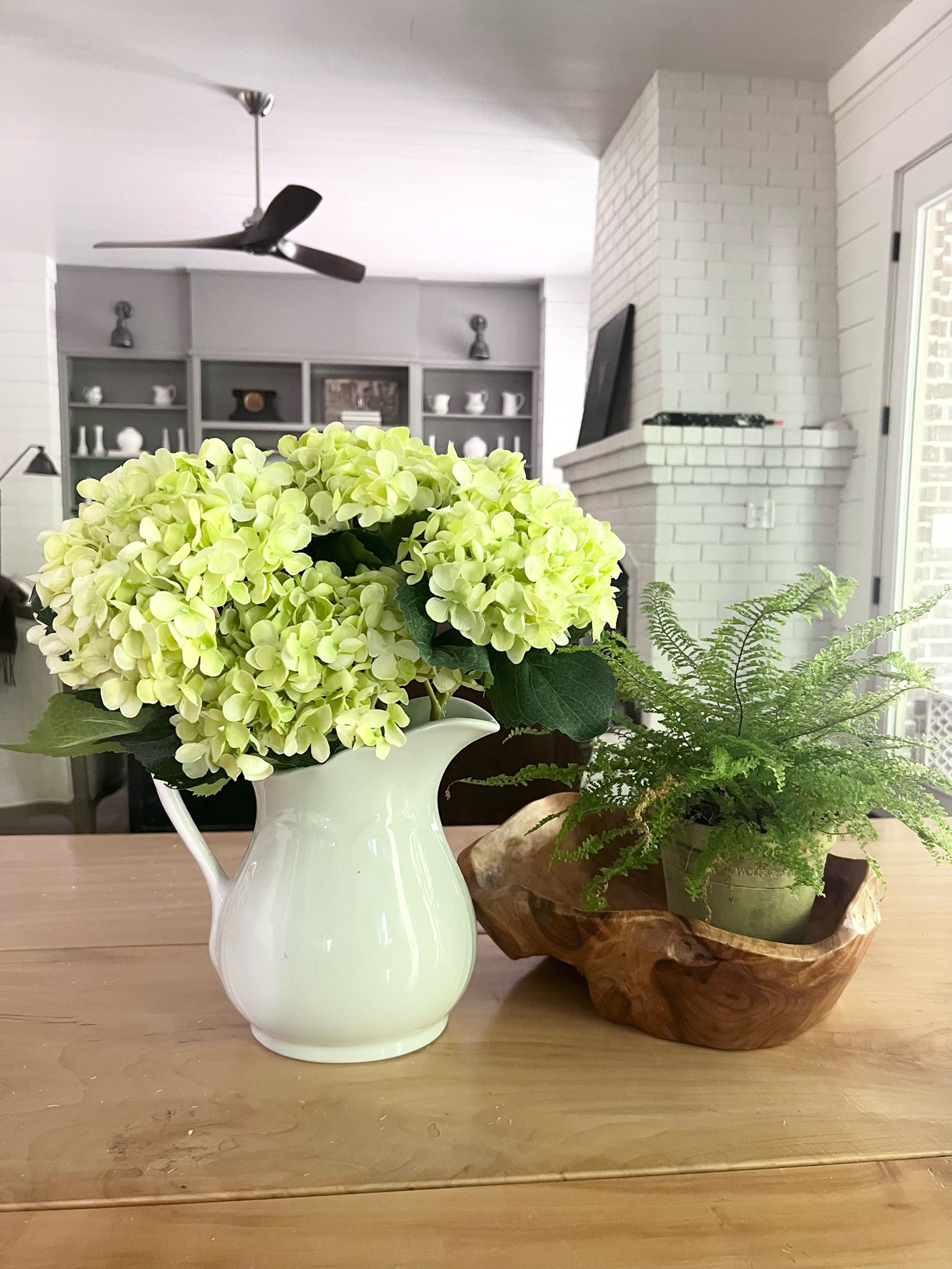 Snagged these artificial hydrangeas for a photoshoot table but they’re so perfect & realistic they made a spot in my kitchen. This is 2 bundles shown.

#LTKhome