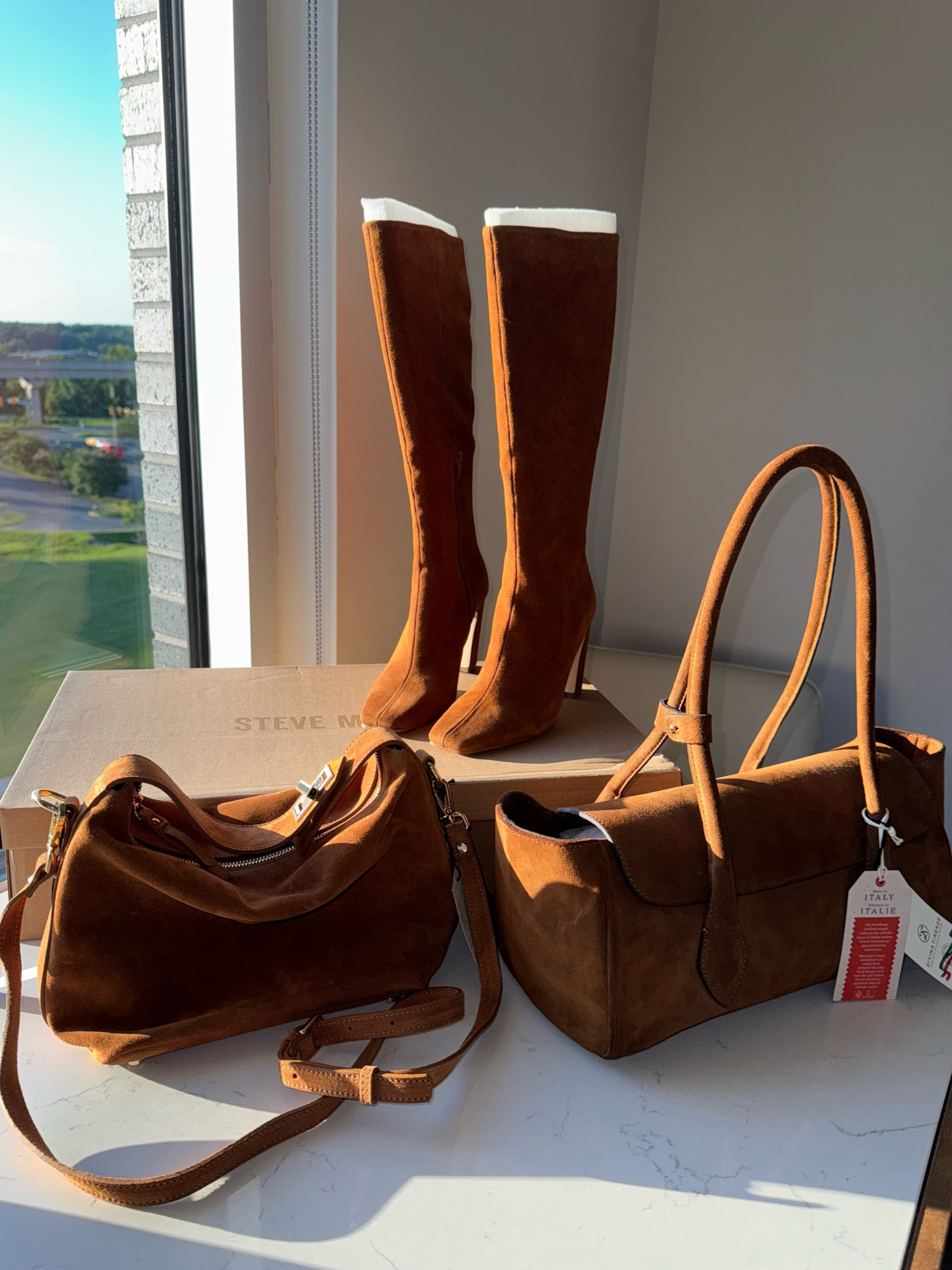 Found the perfect boot to match my new bags for Fall 🍂🍁

LIZETTE COGNAC SUEDE

VIEW FULL DETAILS

Expertly constructed, the LIZETTE boot is designed with a sleek knee-high silhouette, square toe, and stylish heel. This boot is durable and fashionable, making it the perfect addition to any wardrobe. Elevate your look with these timeless boots.

3.5 inch heel height
Size 6 measurements: 14.5 inch shaft circumference, 14 inch shaft height
Size 8 measurements: 16 inch shaft circumference, 14.5 inch shaft height
Size 10 measurements: 16.75 inch shaft circumference, 15 inch shaft height 
Textile and synthetic upper material
Synthetic lining
Synthetic sock
Synthetic sole
Imported 

#LTKShoeCrush #LTKFindsUnder100 #LTKStyleTip