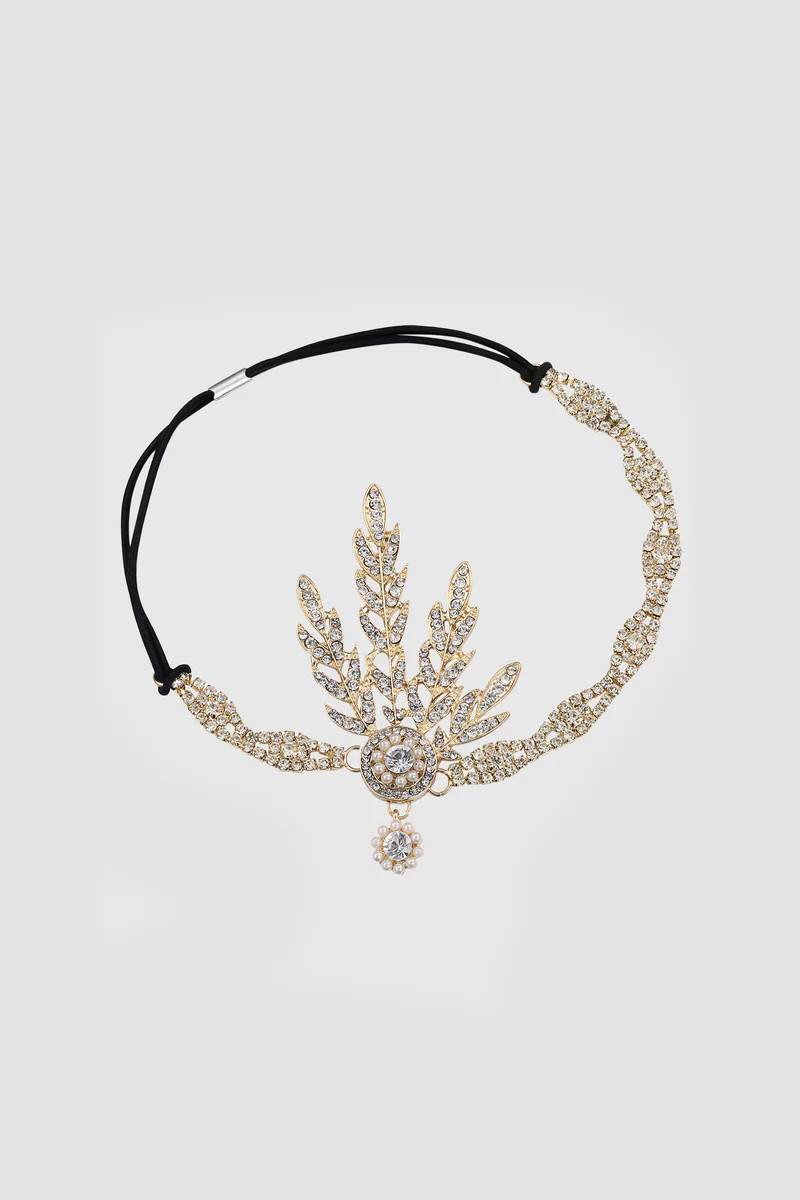 Shop 1920s Headpieces - Rhinestone Leaf Hairband | BABEYOND | BABEYOND