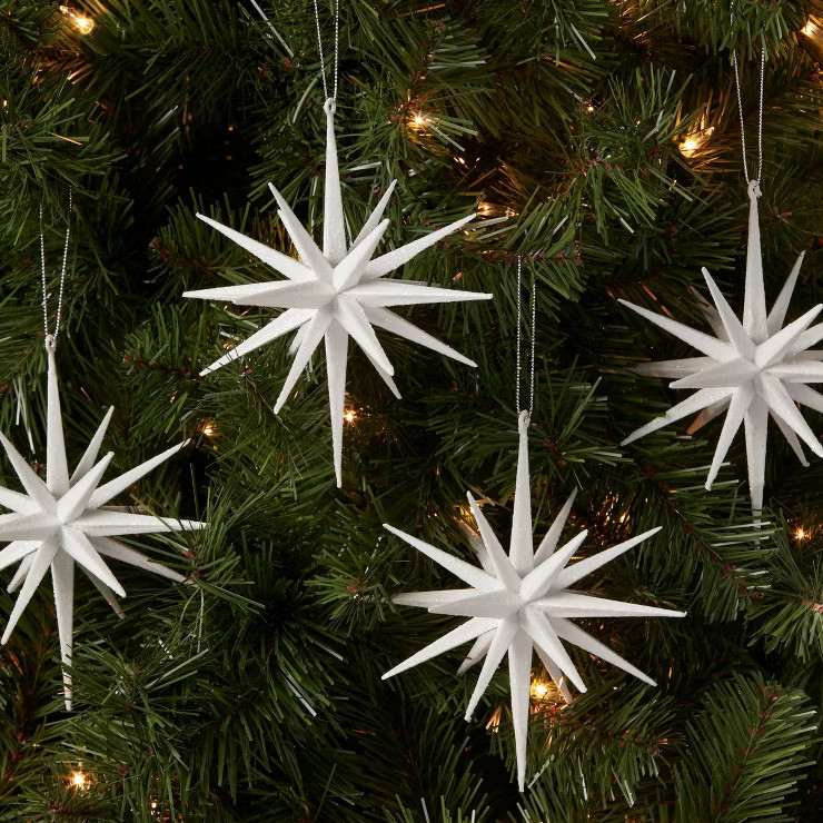 4pk Glitter Starburst Christmas Tree Ornament - Wondershop™ | Target