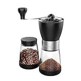 Manual Coffee Grinder, Hand coffee grinder mill with Ceramic Burrs, Two Clear Glass Jars 5.5 oz Each | Amazon (US)