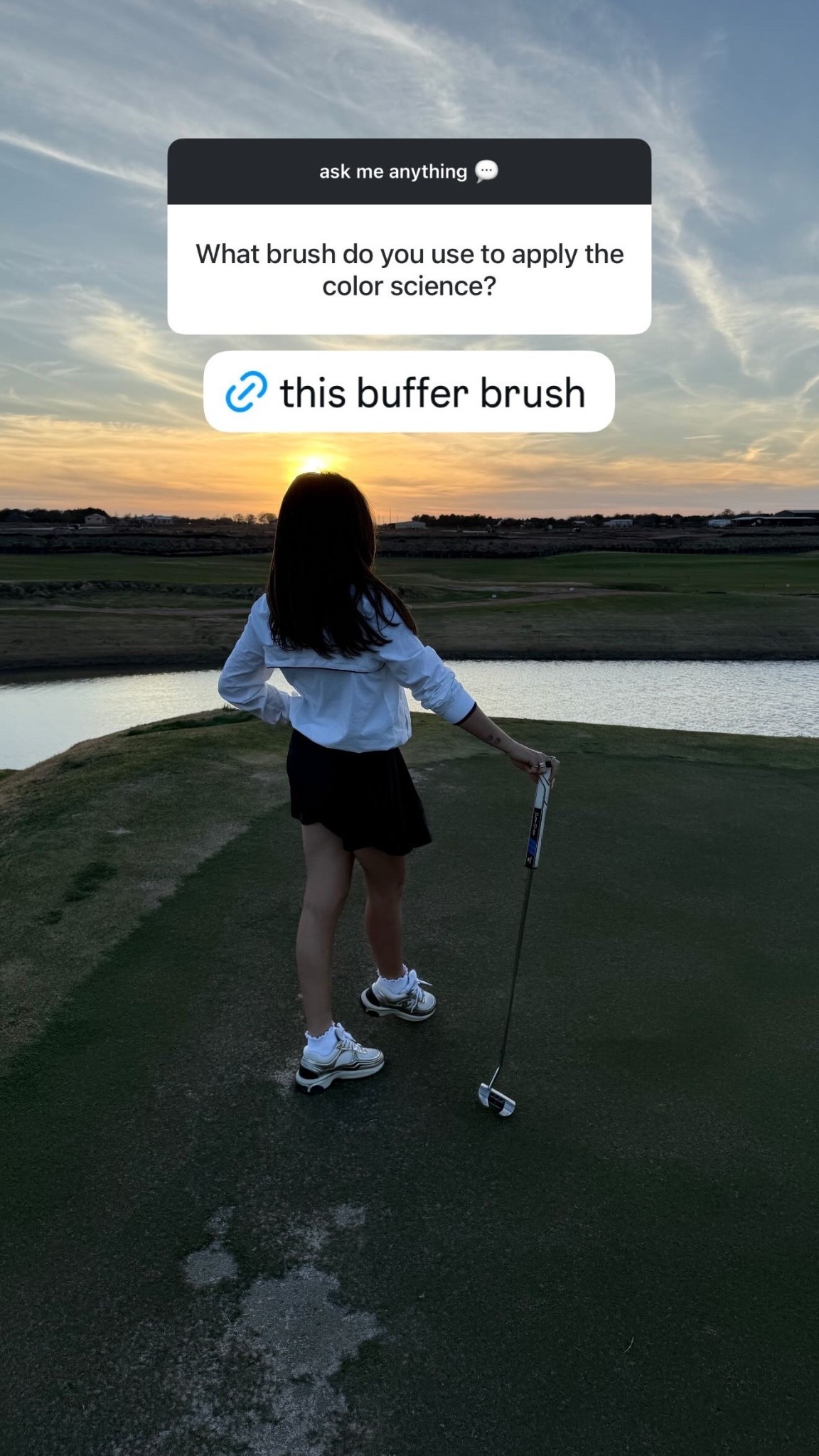 Shade tan on skin tint and this is the best brush I use to apply it 