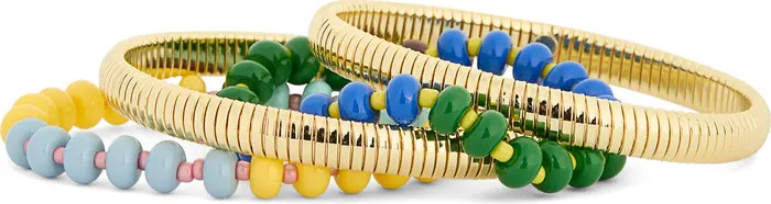 Set of 4 Beaded & Metallic Bracelets | Nordstrom Rack