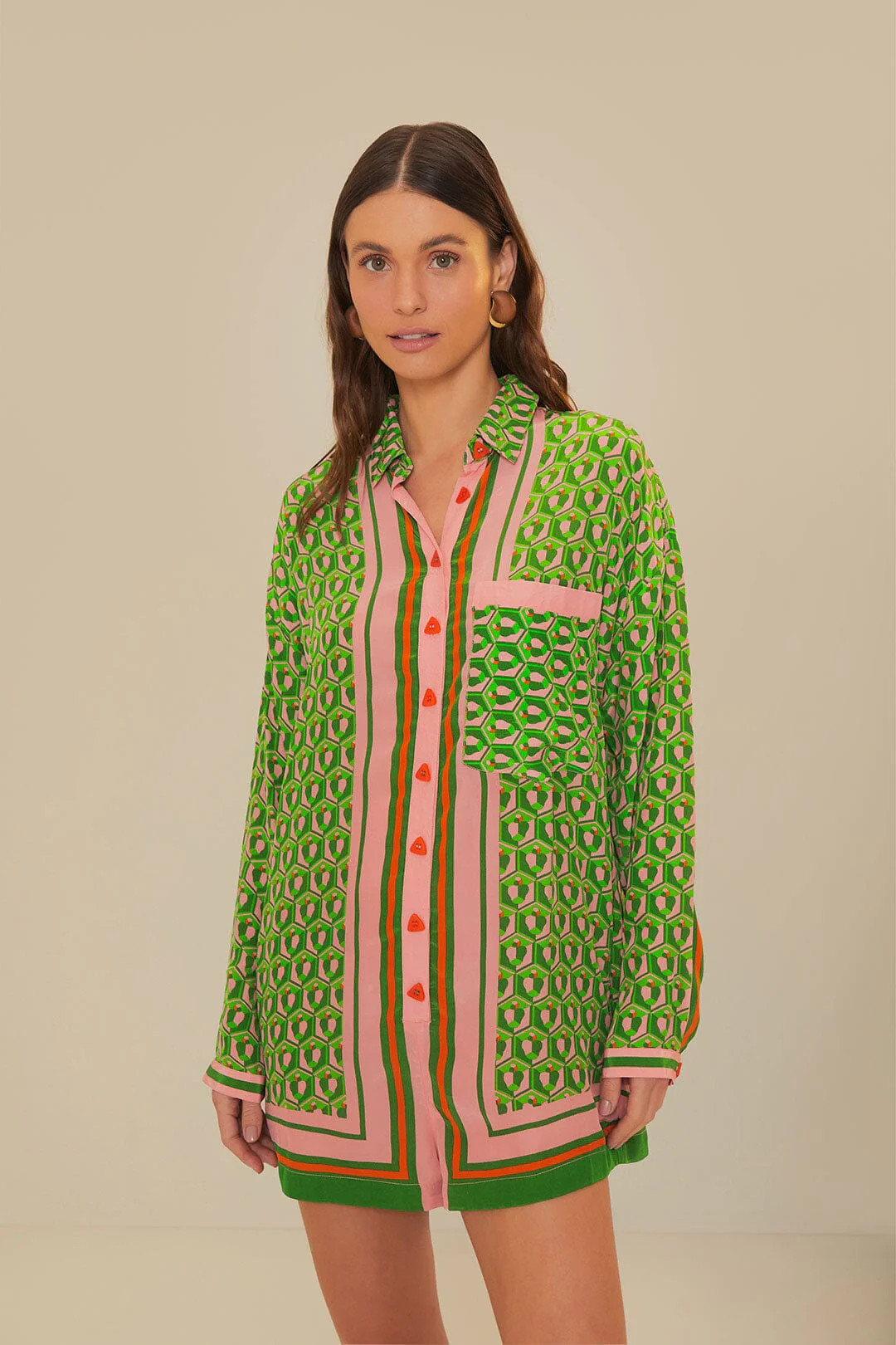 mixed cashew scarf romper | FarmRio (US)