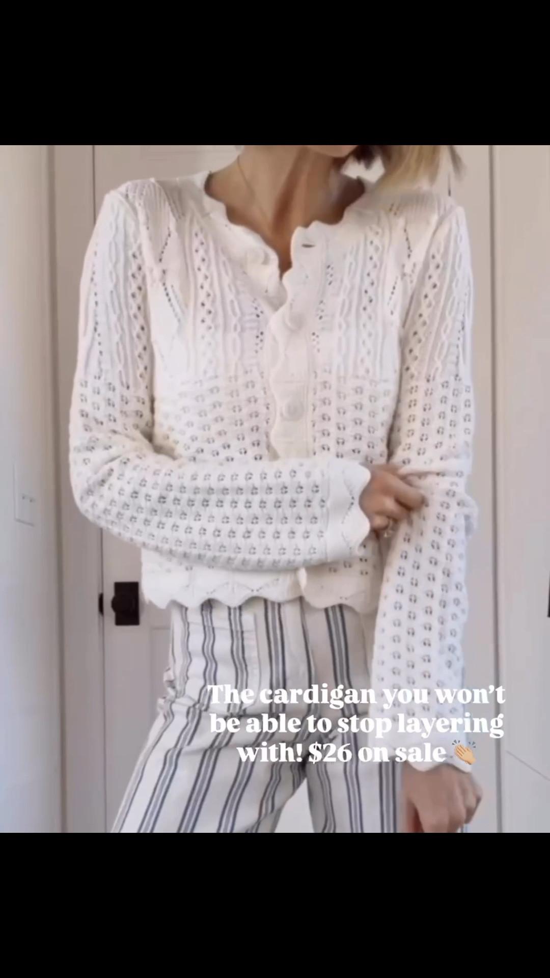 The scalloped details on this cardigan are so cute! The perfect layering piece for spring! It’s 25% off today! Wearing S. 

Loverly Grey, Target find, Target fashion, cream cardigan, scalloped cardigan, sale alert, spring fashion, spring outfit ideas 

#LTKspring #LTKSaleAlert #LTKootd