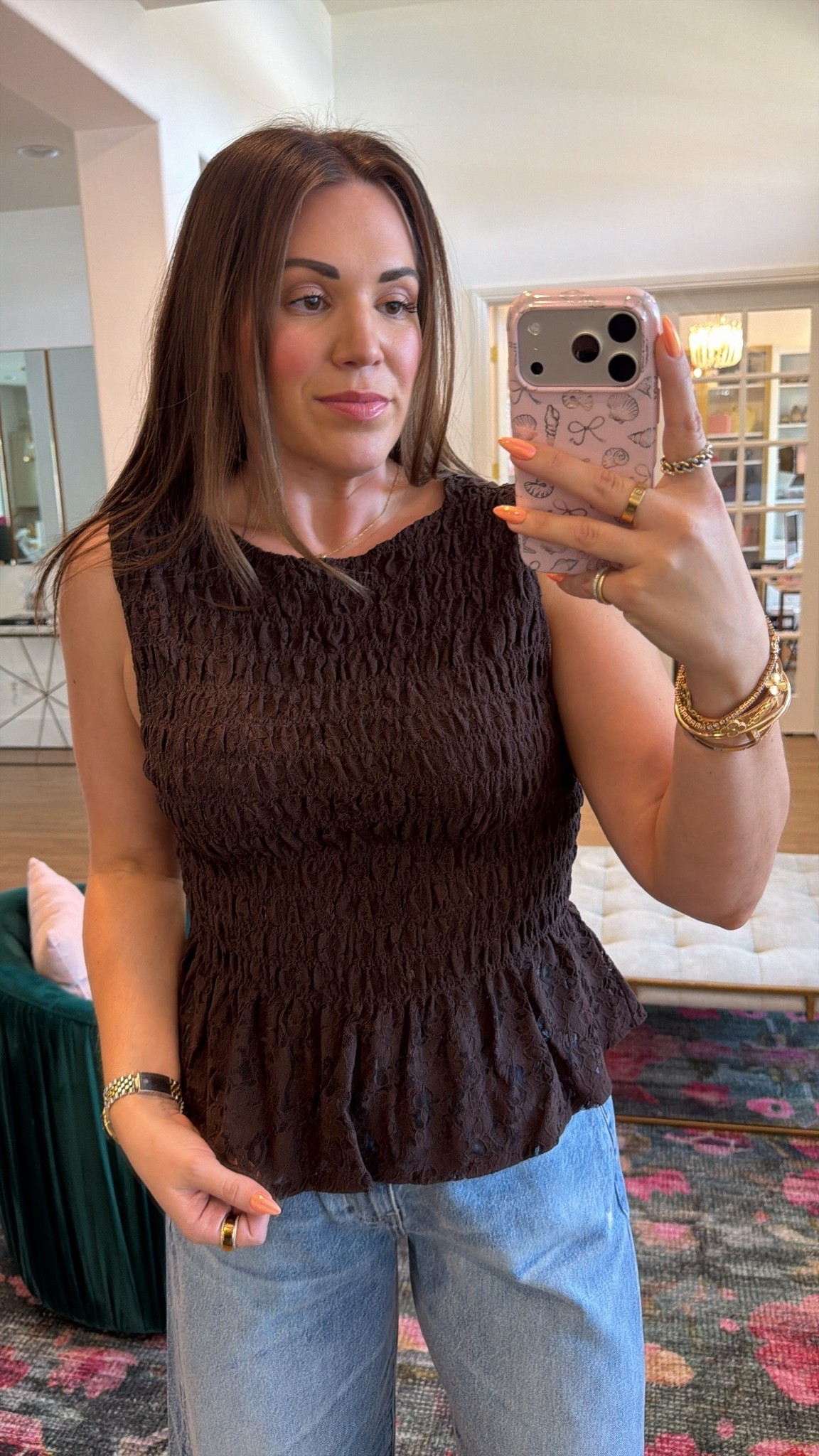 curvy midsize pre-fall look on the Nordstrom Anniversary Sale! wearing size large in brown peplum tank and size 30 in barrel denim (need the 29 though!)

#LTKSeasonal #LTKMidsize #LTKSaleAlert