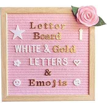 Pink Felt Letter Board 10x10 inches – Changeable Message Board Includes Pink Felt Flower, 335 W... | Amazon (US)