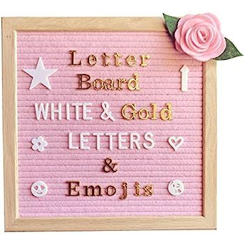 Pink Felt Letter Board 10x10 inches – Changeable Message Board Includes Pink Felt Flower, 335 W... | Amazon (US)