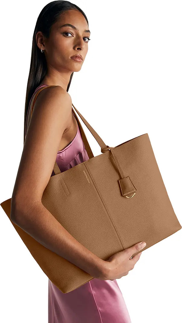 Large Leather Snap Soft Tote | Nordstrom
